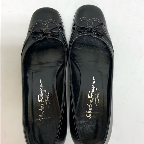 Ferragamo black calf and patent leather low heels 7.5 - Picture 13 of 13